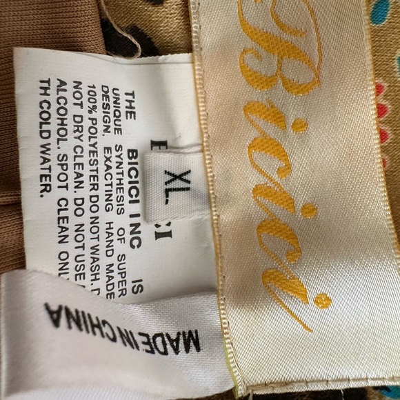 Bicici Vtg Colorful Pleated Maxi Dress With Rhinestones, XL, Romantic, Feminine - Picture 6 of 9